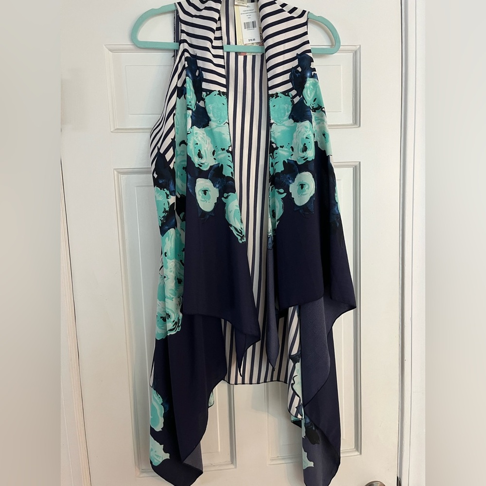 Life is Beautiful Floral and Striped Vest
